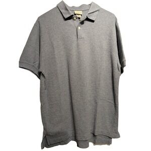 LL Bean Polo Shirt Mens Medium Gray Short Sleeve‎ Cotton Classic Golf Casual Top
